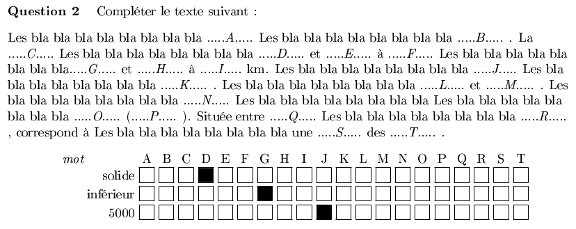 Auto Multiple Choice Question A Trous