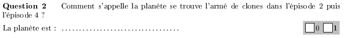 Question ouverte avec option lineup